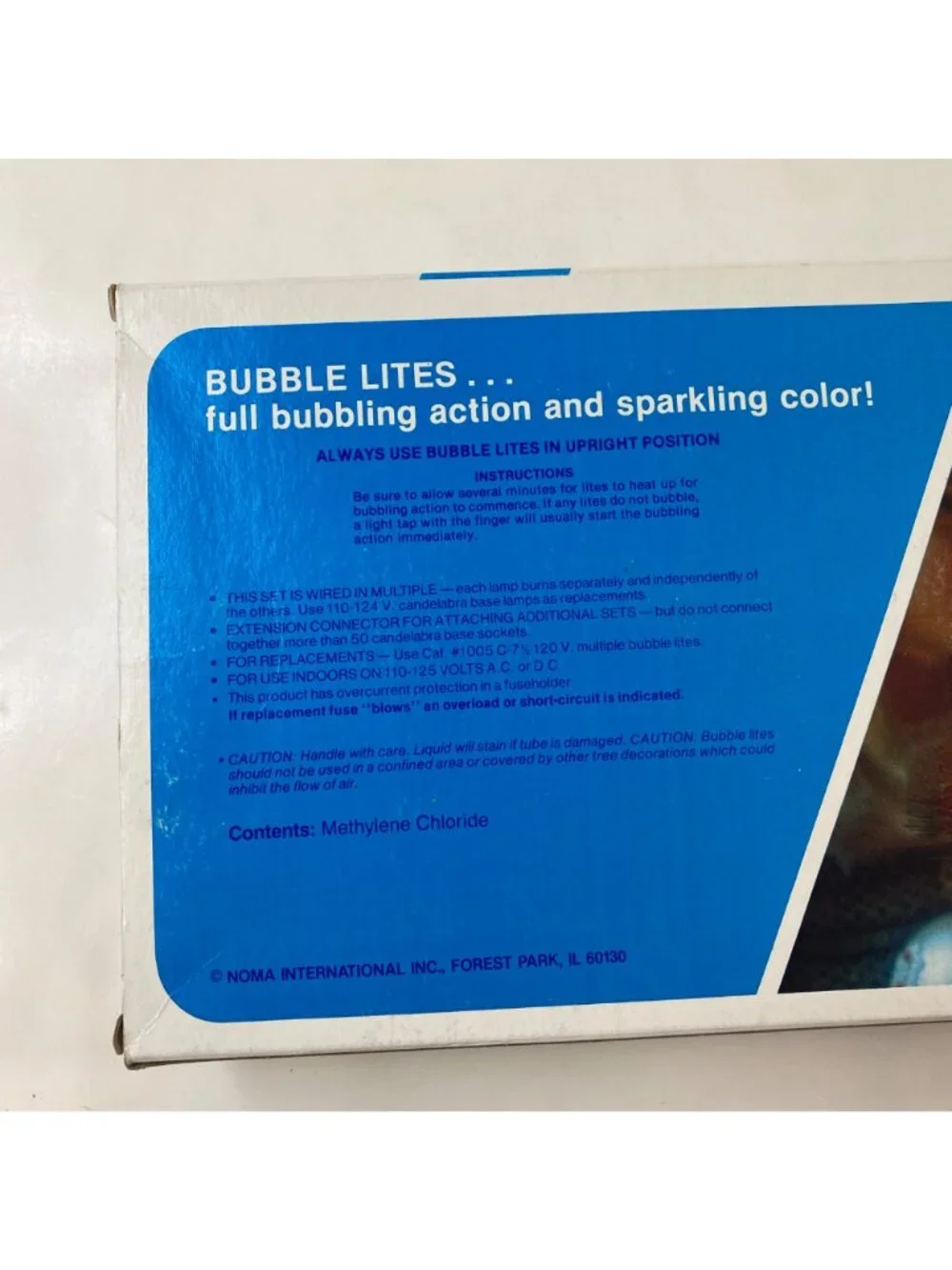 NOMA 7 Bubble Lite Set Christmas Lights With Colorful Action Overload Protection